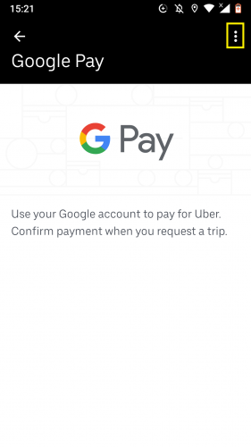 Aplikasi Uber untuk Android: cara menambah dan/atau mengubah metode pembayaran 5