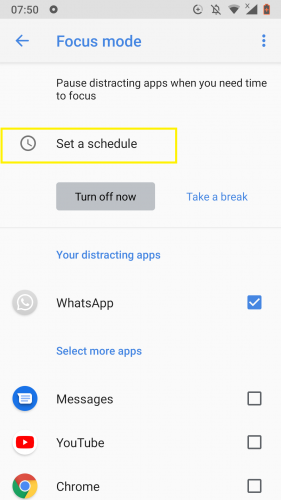 Cara mengatur mode fokus untuk aplikasi Android 8