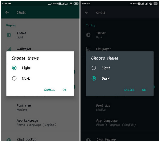 Cara mengaktifkan mode gelap WhatsApp di Android dan iPhone 5