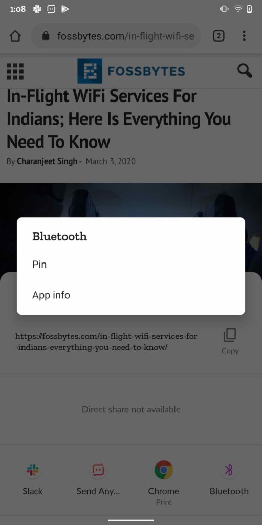 Chia sẻ Menu Pin Android 11