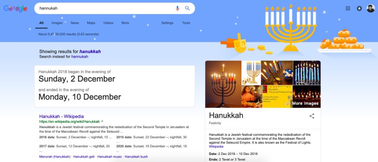 Hannukah en Kerstmis Google Zoeken