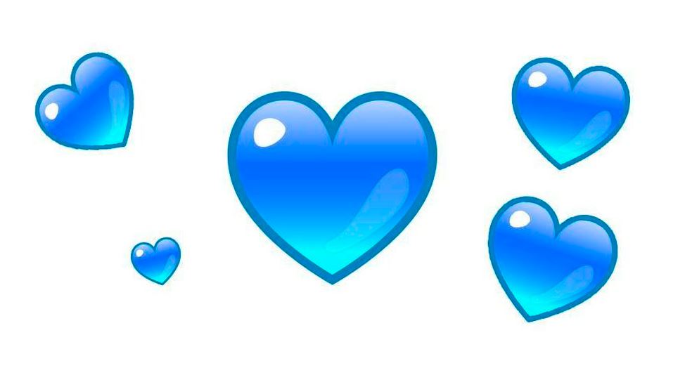 Corazones azules emoji