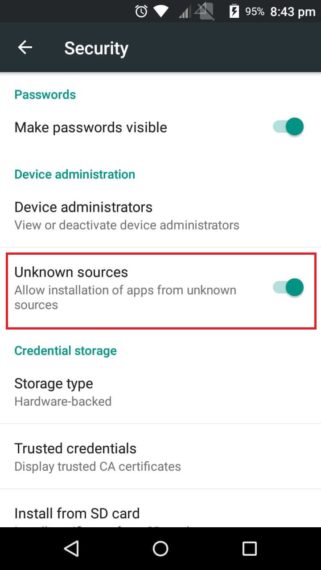 Aktifkan fitur sumber tidak dikenal di Android Oreo dan perangkat yang lebih rendah