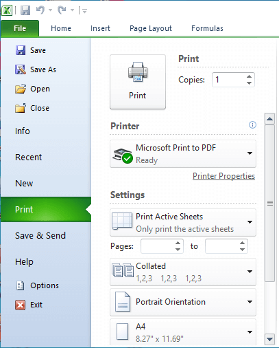 Параметры печати Excel выделяют границы электронной таблицы и линии сетки, которые не печатаются