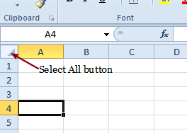Pilih semua tombol file Excel tidak akan merusak tautan