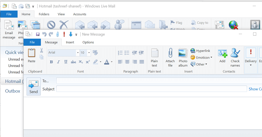 kirim beberapa email masuk Windows Klien surat langsung