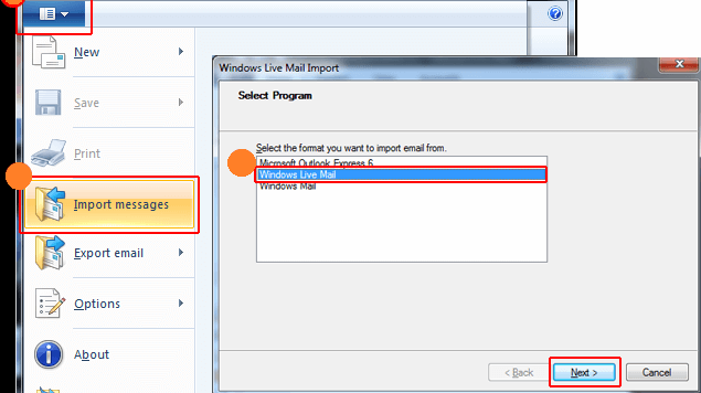 hapus Windows Live Mail menggandakan folder dan email
