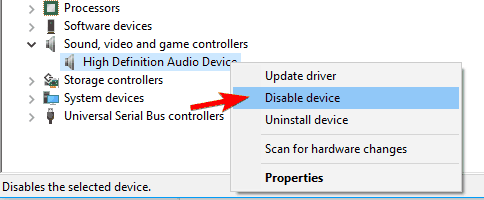 manajer perangkat menonaktifkan perangkat audio HP tidak dapat memutar nada uji