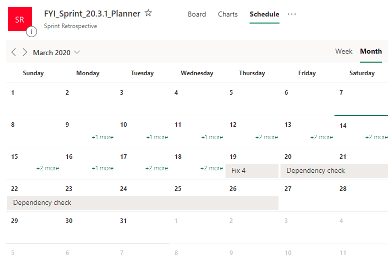 Tampilan kalender Office 365