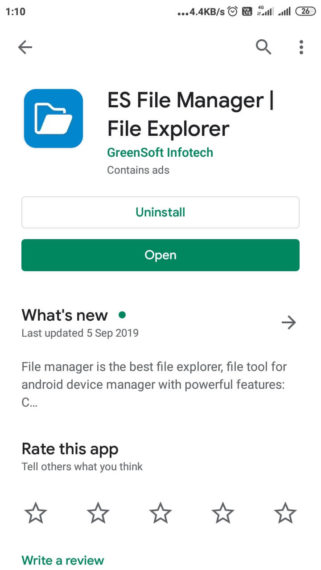 Aplikasi ES File Explorer di Play Store untuk menemukan kata sandi WiFi yang tersimpan