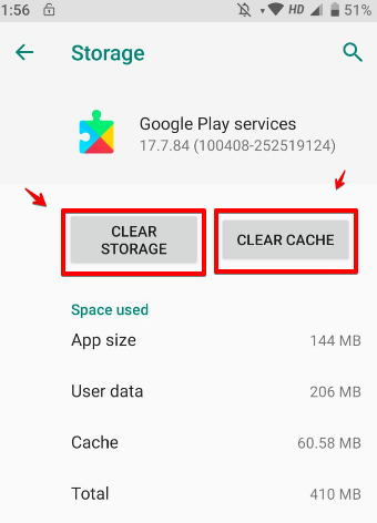Xóa bộ nhớ cache ứng dụng Google Play Services