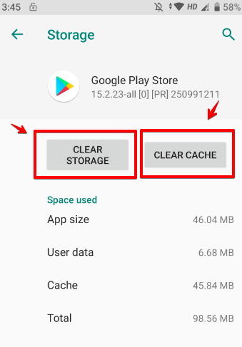 Xóa bộ nhớ cache và lưu trữ của Google Play Store