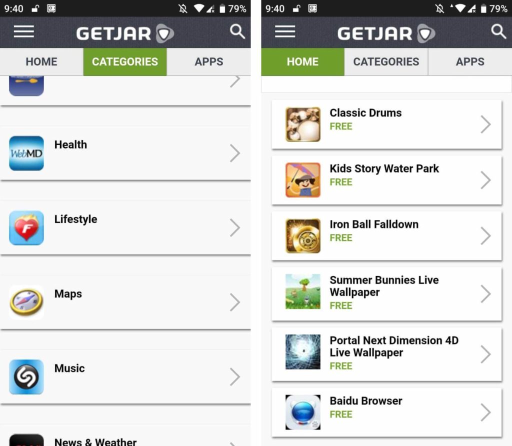 GetJar adalah alternatif lama dan andal untuk Google Play Store