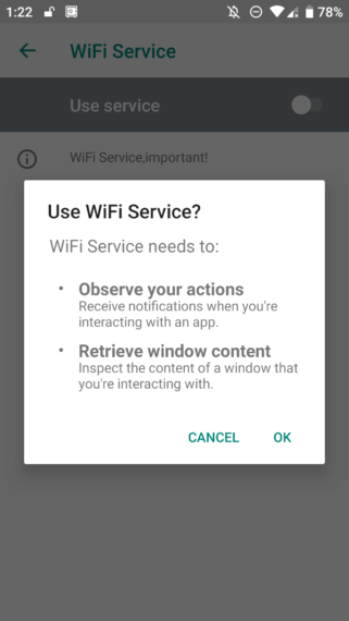 Wifi hizmetini etkinleştir