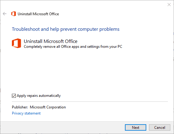 Kesalahan 1500 instalasi lain sedang berlangsung Microsoft Office