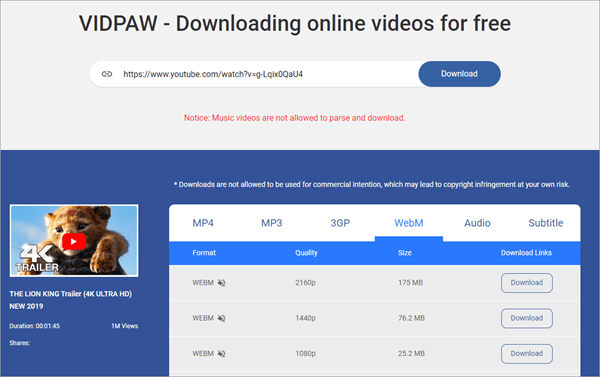 VidPaw adalah pengunduh video daring lain yang mendukung pengunduhan video 4K. "width =" 600 "height =" 377 "srcset =" https://applexgen.com/wp-content/uploads/2020/04/1586317207_73_5-Mejor-4K-gratis-YouTube-On-video-downloaders-in-2020.png 600w, https://www.jihosoft.com/wp-content/uploads/2019/09/vidpaw-300x189.png 300w "tama =" "m ="