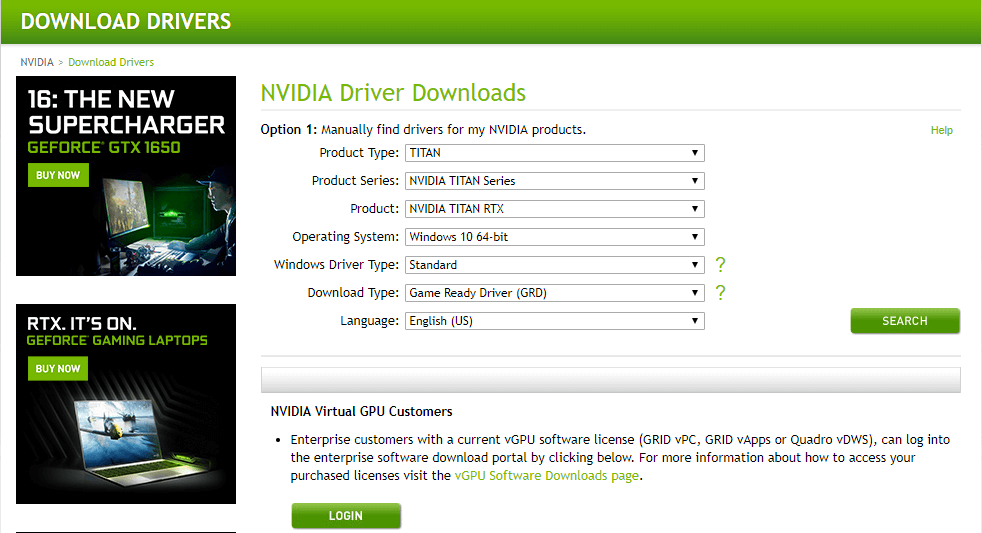 nvidia graphics driver install fails windows 10
