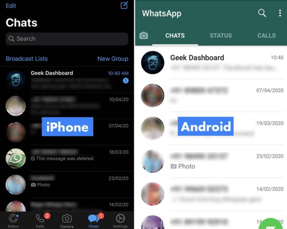 Чаты WhatsApp перенесены с iPhone на Android