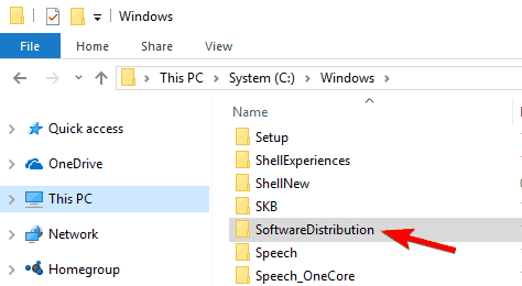 hapus folder distribusi perangkat lunak