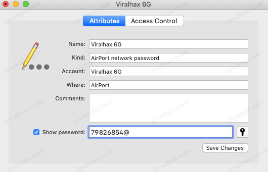 Keychain Access hiển thị mật khẩu WiFi
