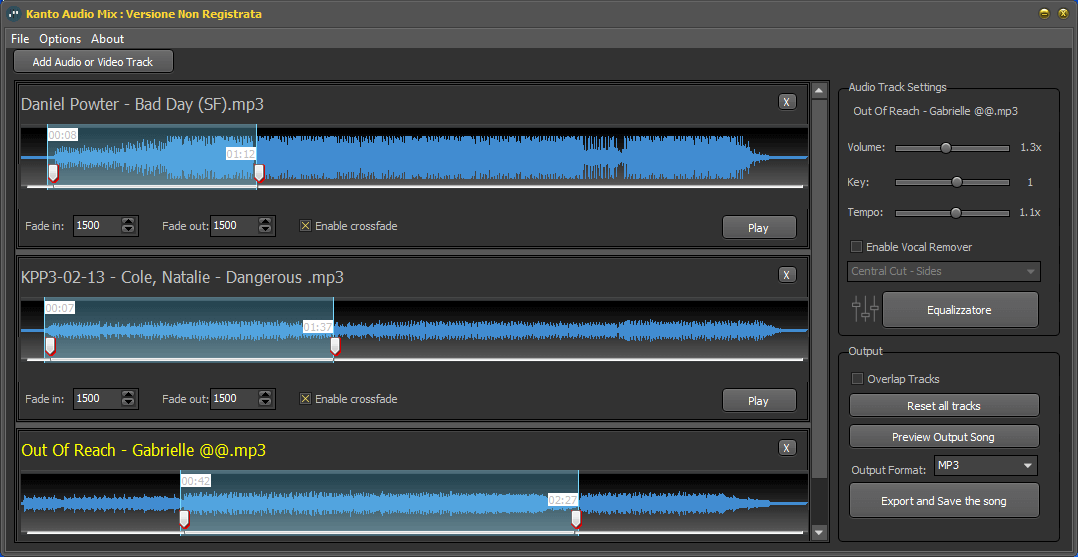Объедините аудио файлы с программным обеспечением Audio Mix