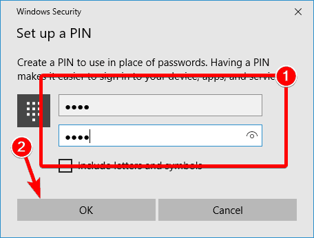 Windows    Thêm 10 mã PIN không hoạt động