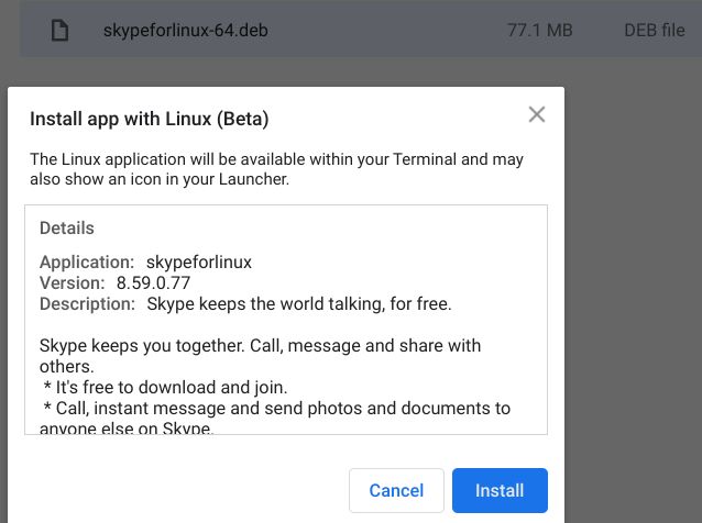 linux skype chrome