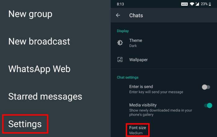 Cara mengubah font di WhatsApp « 2