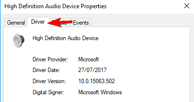 Volymikonen fungerar inte Windows 10 standardljuddrivrutin för uppspelningsenhet