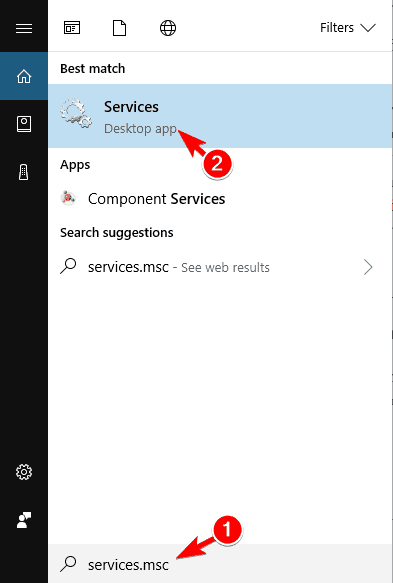 لا يعمل التحكم في مستوى الصوت بلوحة المفاتيح Windows 10 خدمات مفتوحة