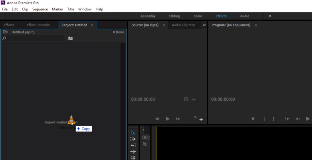 Adobe Premiere Pro Importera video