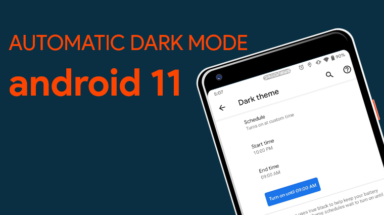 Android 11 Membawa pemrograman otomatis dari mode gelap 5