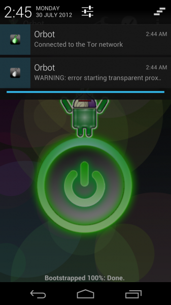 Исправление Orbot / Tor для устройства Android 4.1 Jelly Bean 122