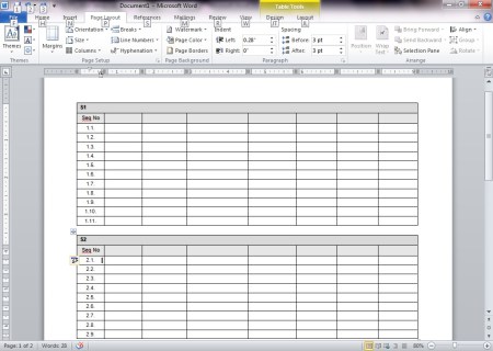 كيفية احتواء جدول على الصفحة في Microsoft Word 11