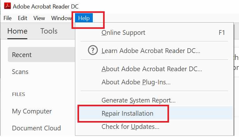 Perbaiki Adobe PDF Reader Pengaturan printer saya tidak muncul di Adobe Reader