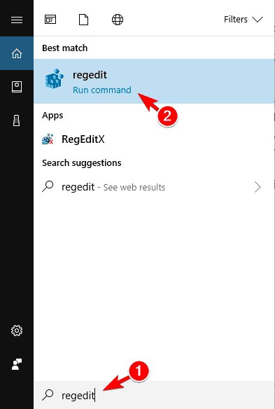 Kunci registri profil pengguna yang rusak