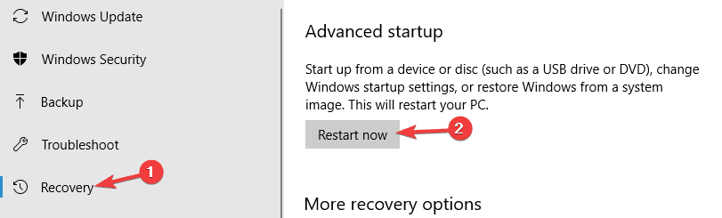 Perangkat boot Startup canggih Kesalahan layar biru tidak dapat diakses