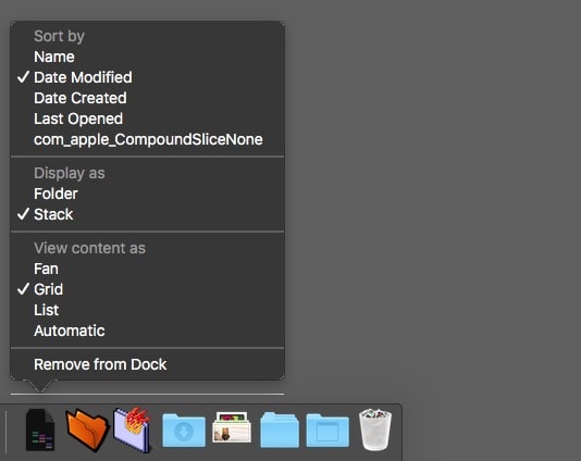 Pilih opsi untuk menampilkan Dock, sama seperti folder lainnya. 