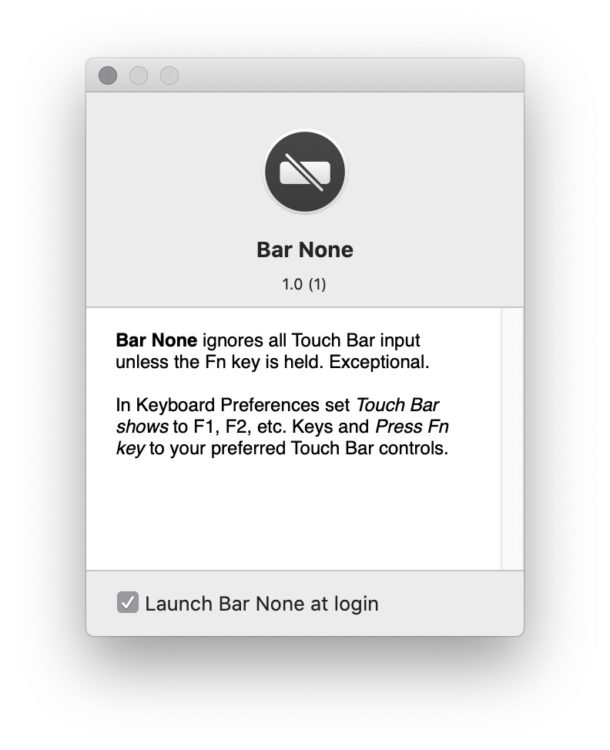 La aplicación Bar None para Mac ayuda a ignorar la entrada accidental de Touch Bar