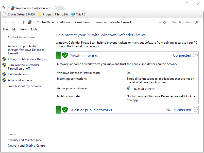 Windows    Защитник брандмауэра в окне backgroundtransferhost.exe