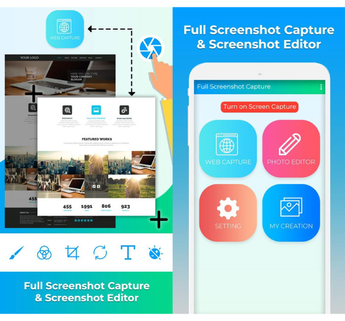 10 aplikasi terbaik untuk mengambil screenshot halaman penuh di Android 3