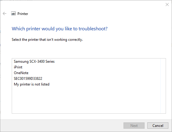 Pesan kesalahan cetak masalah pemecah masalah printer windows 10