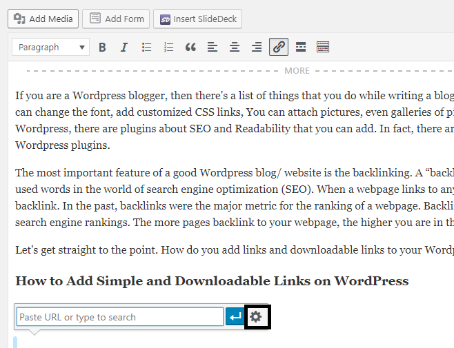 Как добавить простые и загружаемые ссылки в WordPress 17