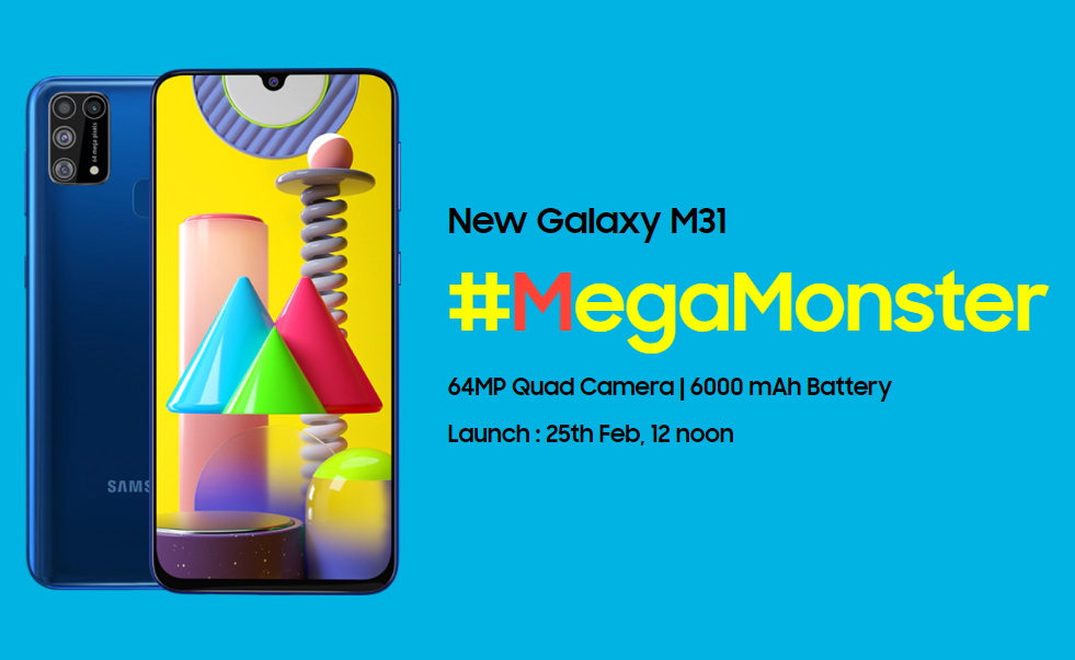 Samsung Galaxy M31 akan tiba pada 25 Februari, dengan baterai raksasa