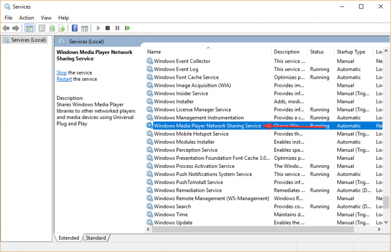 Windows Layanan Berbagi Media Player Jaringan windows pemutar media tidak dapat menemukan file