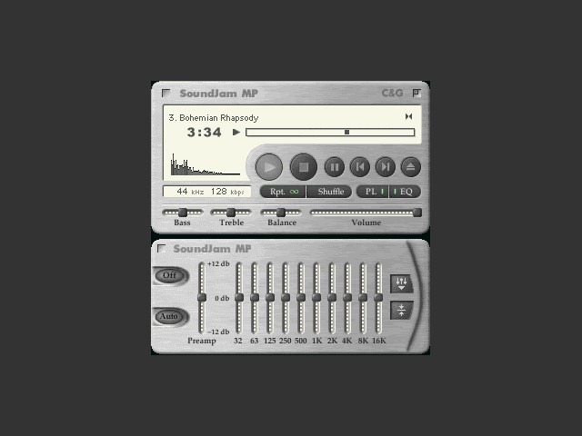 Así es como podría haber sido: así es como aparecía SoundJam MP antes Apple comprado.  (Fuente: repositorio de Macintosh)
