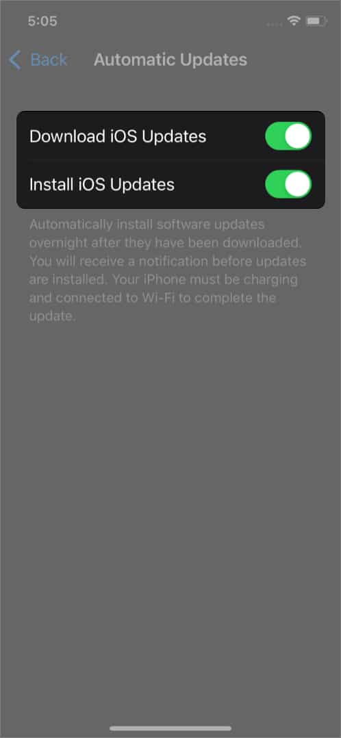 Activar Actualizaciones automáticas en iPhone