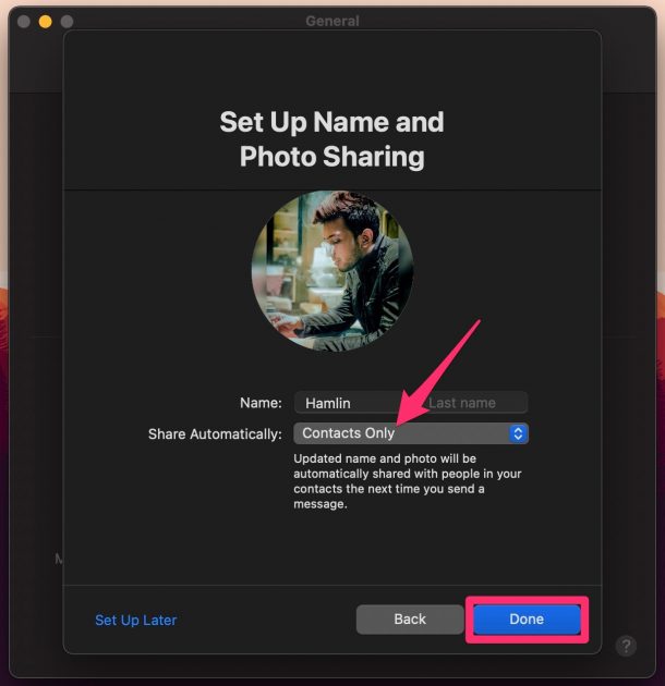 Cómo compartir el nombre y la imagen del perfil en Mensajes para Mac