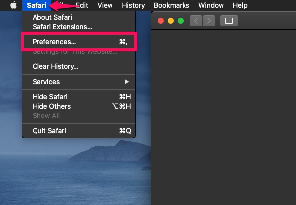 Cómo cambiar la página de inicio predeterminada en Safari en Mac