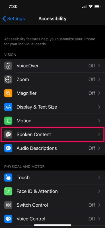 Cómo usar Speak Screen en Safari en iPhone y iPad